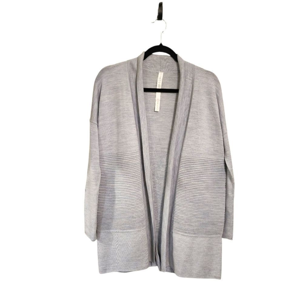 Lululemon Cardigan 4 Blue Merino Wool Split Back Open Front